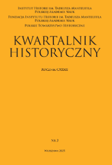 Kwartalnik Historyczny, R. 132 nr 3 (2025), Strona tytułowa, Spis treści, Wykaz skr&oacute;t&oacute;w, Tabela transliteracyjna