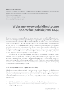 Wybrane wyzwania klimatyczne i społeczne polskiej wsi 2044