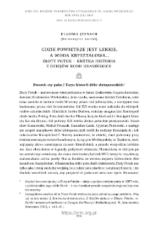Gdzie powietrze jest lekkie, a woda kryształowa... Złoty Potok - kr&oacute;tka historia z dziej&oacute;w rodu Krasińskich.