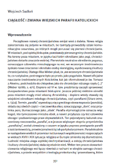 Ciągłość i zmiana wiejskich parafii katolickich