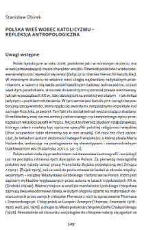 Polska wieś wobec katolicyzmu &ndash; refleksja antropologiczna