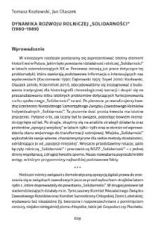 Dynamika rozwoju rolniczej &bdquo;Solidarności&rdquo; (1980&ndash;1989)