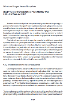 Instytucje wspierające przemiany wsi i rolnictwa w III RP