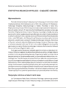 Statystyka rolnicza w Polsce &ndash; ciągłość i zmiana