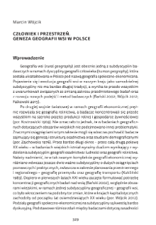 Człowiek i przestrzeń. Geneza geografii wsi w Polsce