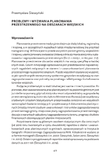 Problemy i wyzwania planowania przestrzennego na obszarach wiejskich