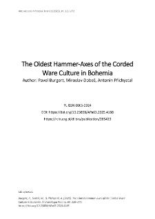 The Oldest Hammer-Axes of the Corded Ware Culture in Bohemia