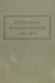 Bibliografia Geografii Polskiej 1945-1951