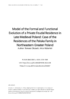 Model of the Formal and Functional Evolution of a Private Feudal Residence in Late Medieval Poland: Case of the Residences of the Pałuka Family in Northeastern Greater Poland