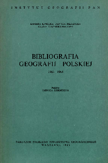 Bibliografia Geografii Polskiej 1963-1964