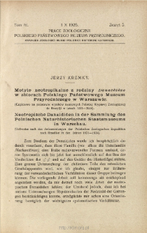 Motyle neotropikalne z rodziny Danaididae w zbiorach Polskiego Państwowego Muzeum Przyrodniczego w Warszawie : (Częściowo na podstawie wynik&oacute;w naukowych Polskiej Wyprawy Zoologicznej do Brazylji w latach 1921-1924)