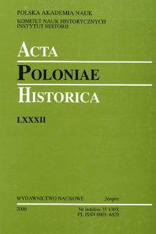 Acta Poloniae Historica. T. 82 (2000), Abstracts