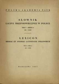 Słownik łaciny średniowiecznej w Polsce. T.1 z.6, Ars - audio