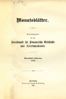 Monatsbl&auml;tter Jhrg. 19, H. 1 (1905)