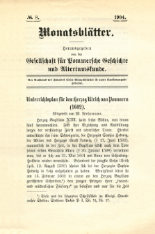 Monatsbl&auml;tter Jhrg. 18, H. 8 (1904)
