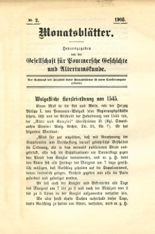 Monatsbl&auml;tter Jhrg. 19, H. 2 (1905)