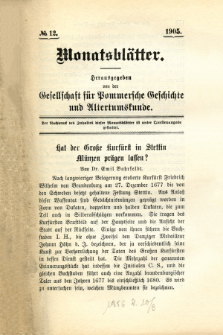 Monatsbl&auml;tter Jhrg. 19, H. 12 (1905)