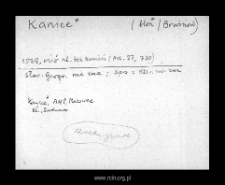 Kanice. Files of Blonie district in the Middle Ages. Files of Historico-Geographical Dictionary of Masovia in the Middle Ages