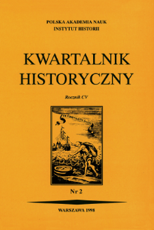Kwartalnik Historyczny. R. 105 nr 2 (1998), Title pages, Contents