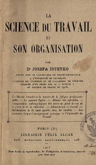 La science du travail et son organisation