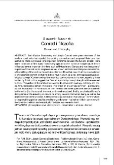 Conrad i filozofia = Conrad and Philosophy
