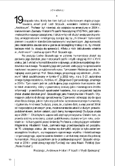 Archiwum Historii Filozofii i Myśli Społecznej. Vol. 64/2019. Od redakcji