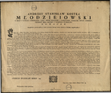Obwieszczenie wizyty generalney : [Datum] Dan w Warszawie dnia 5. Marca 1777.