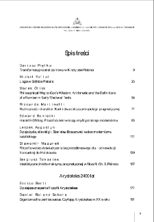 Archiwum Historii Filozofii i Myśli Społecznej. Vol. 62/2017. Spis treści