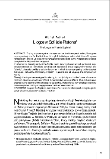 Logos w "Sofiście" Platona = The Logos in Plato&rsquo;s "Sophist"
