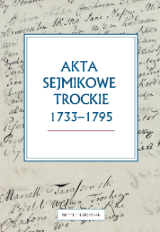 Akta sejmikowe trockie 1733-1795