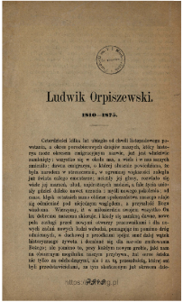 Ludwik Orpiszewski (1810-1875)