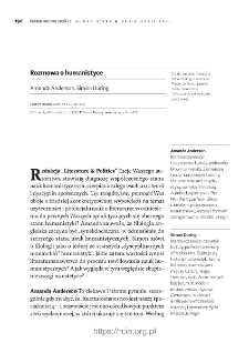 Rozmowa o humanistyce.