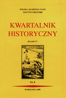 Kwartalnik Historyczny. R. 105 nr 4 (1998), Title pages, Contents