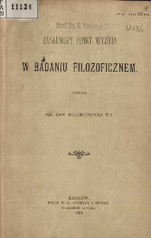 Zasadniczy punkt wyjścia w badaniu filozoficznym