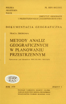 Metody analiz geograficznych w planowaniu przestrzennym : praca zbiorowa = Methods of geographical analyses in spatial planning