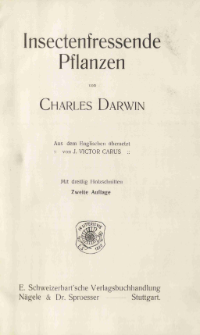 Ch. Darwin's Gesammelte Werke. Bd. 8, Insectenfressende Pflanzen