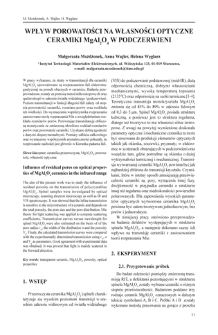 Wpływ porowatości na własności optyczne ceramiki MgAl2O4 w podczerwieni = Influence of residual pores on optical properties of MgAl2O4 ceramics in the infrared range