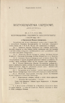 Rozporządzenie Prezydenta Rzeczypospolitej : z dnia 29 lutego 1928 r. o Państwowem Muzeum Zoologicznem [Dz. U. R. P., Nr 24, 1928]