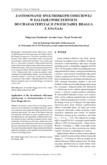 Zastosowanie spektroskopii odbiciowej w dalekiej podczerwieni do charakteryzacji zwierciadeł Bragga z AlAs/GaAs = Application of the far-infrared reflectance spectroscopy to characterization of AlAs/GaAs Bragg mirrors