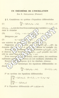 Un th&eacute;or&egrave;me de l'oscillation
