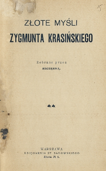 Złote myśli Zygmunta Krasińskiego