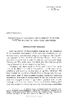 Directions of Agrarian Development in South-Eastern Europe in 16th-18th Centuries