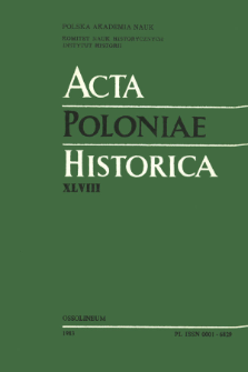 Acta Poloniae Historica. T. 48 (1983), Comptes rendus