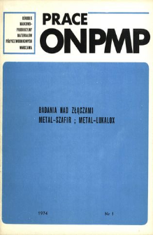 Badania nad złączami metal-szafir i szafir-lukalox = The study of metal-sapphire and metal-polycrystalline Al2)3 joints