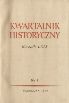 Kwartalnik Historyczny R. 69 nr 1 (1962), Recenzje