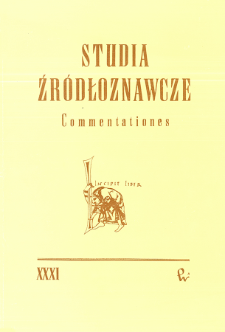 Studia Źródłoznawcze = Commentationes T. 31 (1990), Zapiski krytyczne i sprawozdania