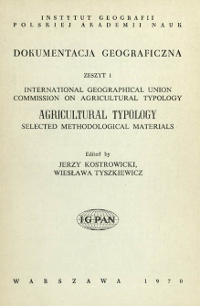 Agricultural typology : selected methodological materials