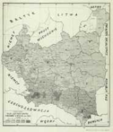 Mapa gęstości dom&oacute;w wiejskich w Polsce w r. 1921