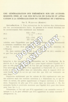Une g&eacute;n&eacute;ralisation des th&eacute;or&egrave;mes sur les accroisements finis au cas des espaces de Banach et application &agrave; la g&eacute;n&eacute;ralisation du th&eacute;or&egrave;me de l'h&ocirc;pital