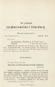 Sprawozdania z Posiedzeń Towarzystwa Naukowego Warszawskiego, Wydział I, Językoznawstwa i literatury. Rocznik 3 (1910)